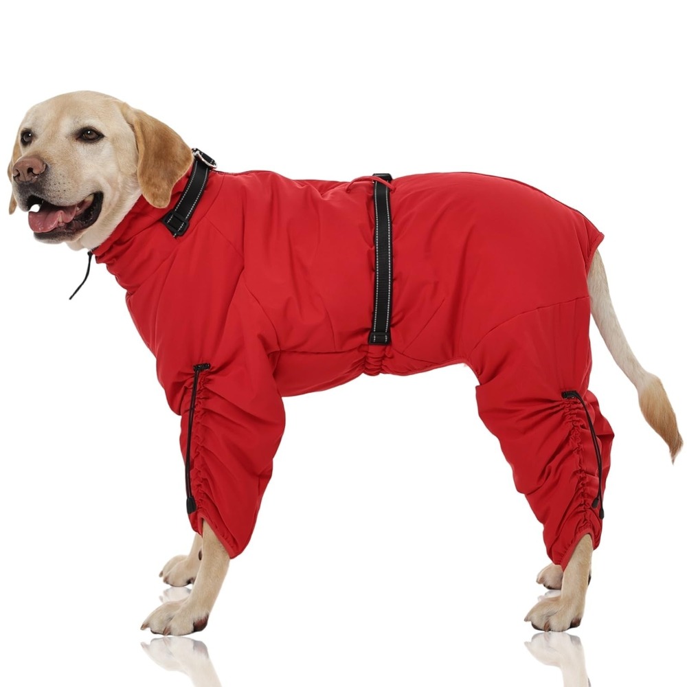 NIP Full Body Dog Coat Turtleneck Windproof‎ Winter Snowsuit Size XXL Red 72 lbs